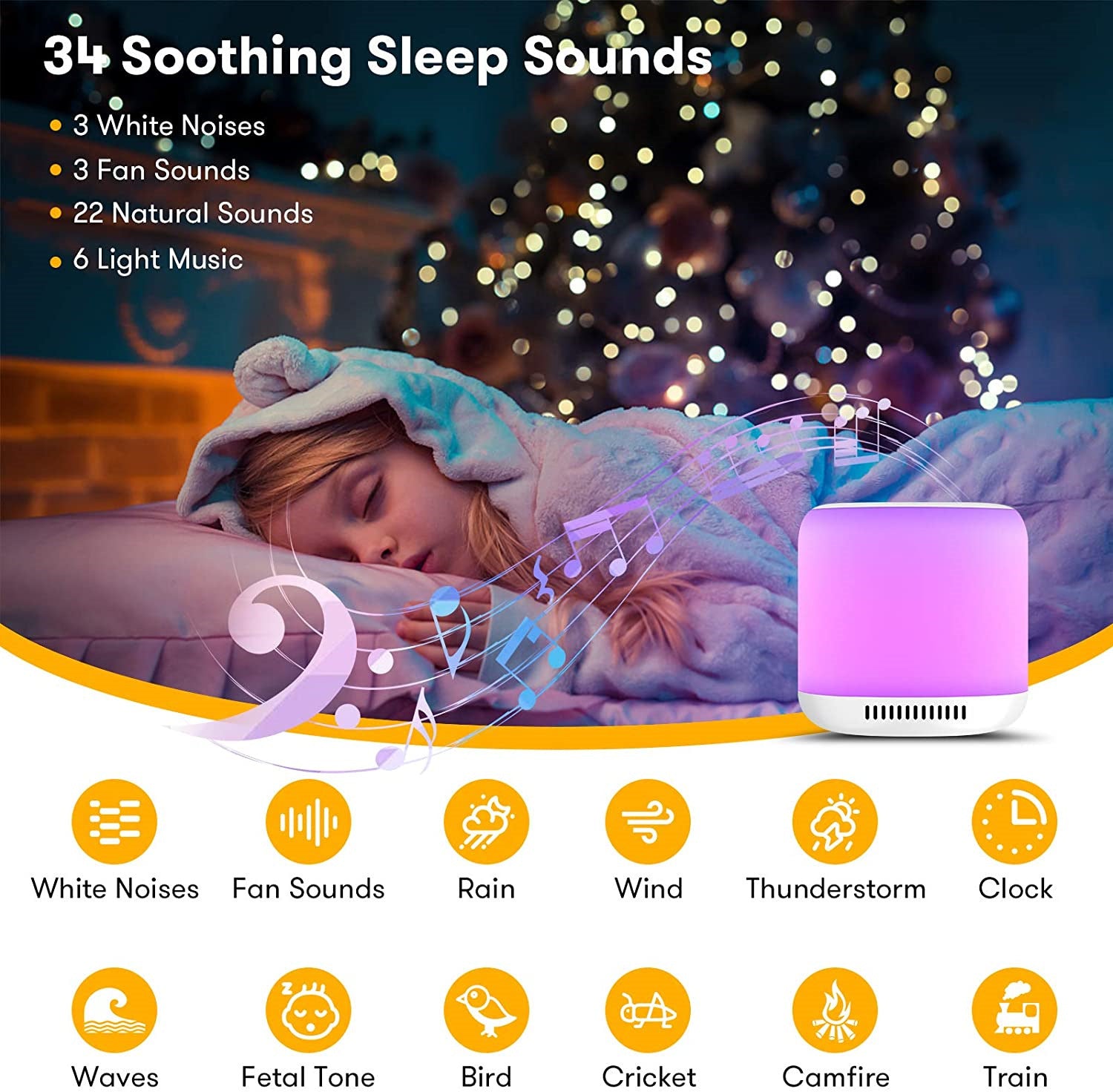 Baby White Noise Light for Peaceful Sleep