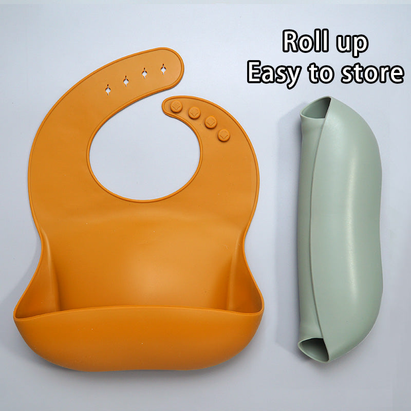 Baby Silicone Bib with Built-in Food Catcher