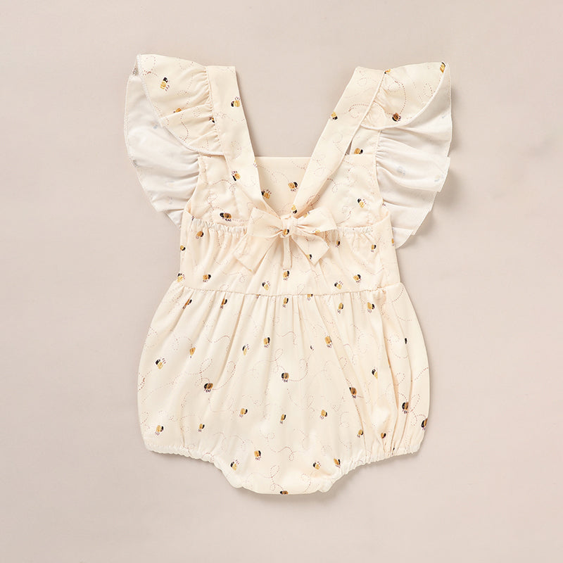 Baby Girl Honeybee Bubble Romper - 1st Bee Day Romper, Infant Bee Birthday Outfit, Cute Bee Romper For Baby