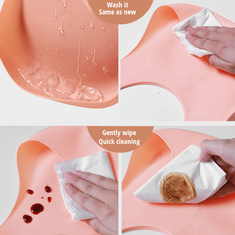 Baby Silicone Bib with Built-in Food Catcher