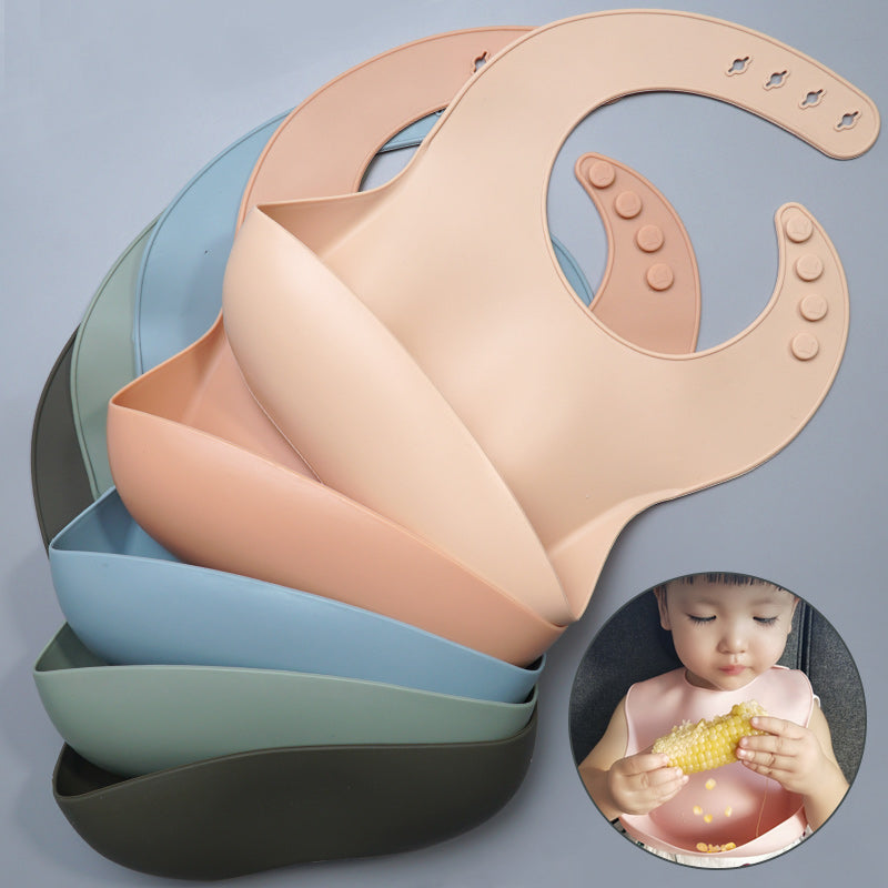 Baby Silicone Bib with Built-in Food Catcher